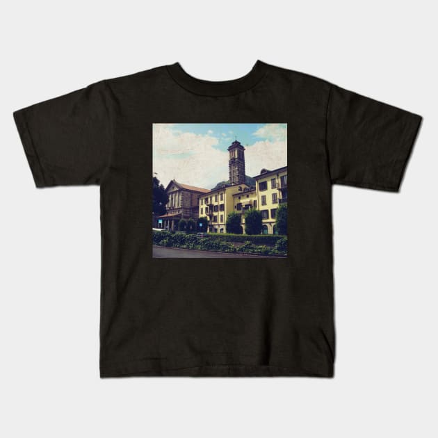 Italy sightseeing trip photography from city scape Milano Bergamo Lecco Kids T-Shirt by BoogieCreates